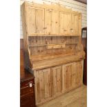 A stripped pine dresser W.158cm