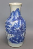 A Chinese blue and white vase height 44cm