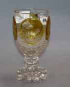 A Bohemian etched goblet height 17cm