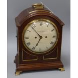 A Regency brass mounted bracket clock retailed by Goldsmiths Co. London height 38cm