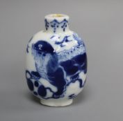 A 19th century Chinese blue and white snuff bottle