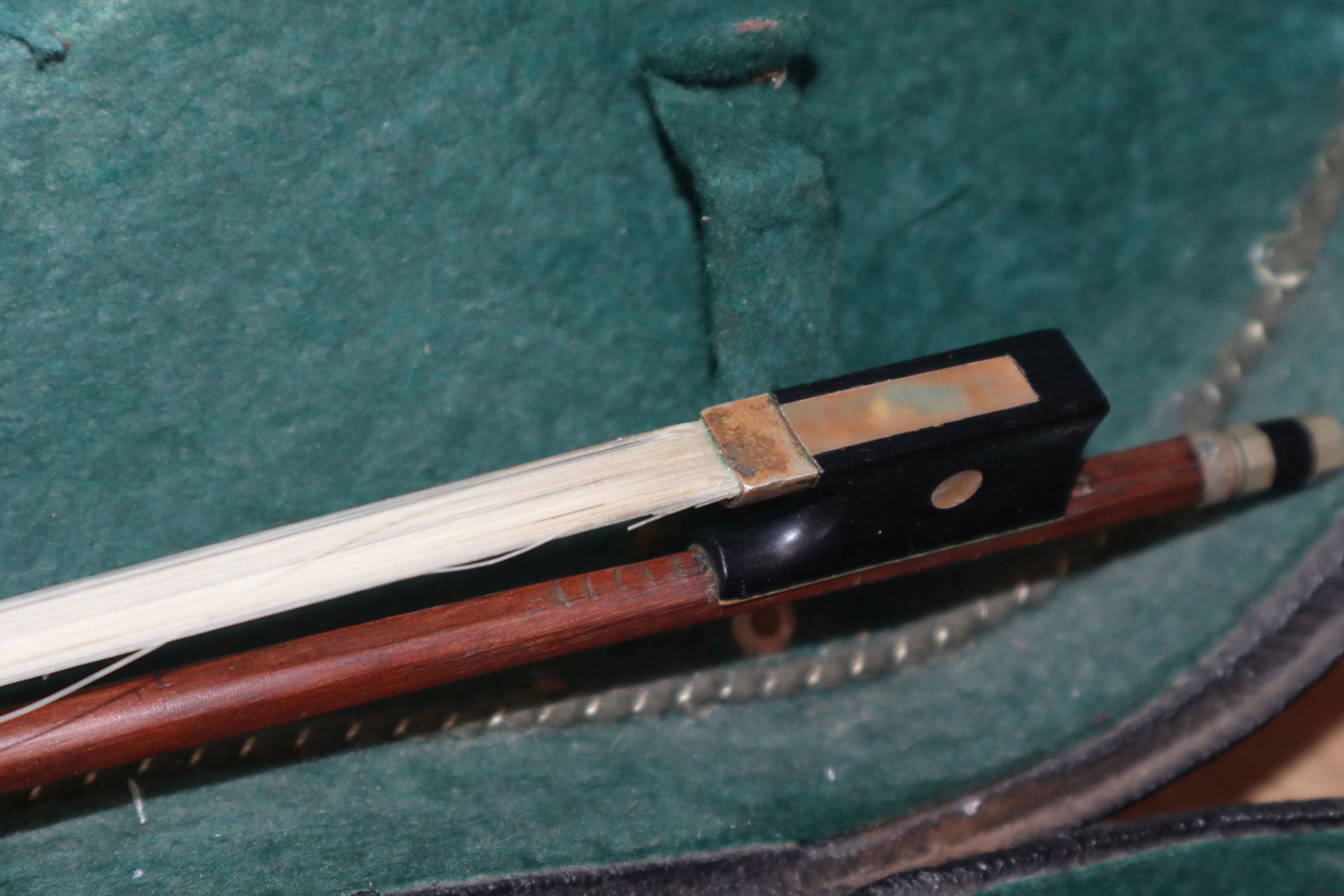 A late 19th / early 20th century Boosey & Co full size violin, cased with 2 bows - Image 8 of 10