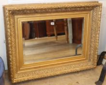 A Victorian gilt wood and gesso rectangular wall mirror W.104cm