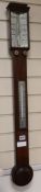 A Victorian rosewood stick barometer, Marratt, London Bridge H.96cm