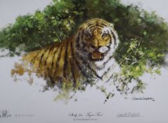 David Shepherd (1931-2017), four small signed limited edition prints, including 'Study for Tiger