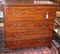 An Edwardian mahogany secretaire chest W.112cm