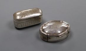 A George III silver vinaigrette (lacks grille), Joseph Wilmore, Birmingham, 1808 and a silver pill