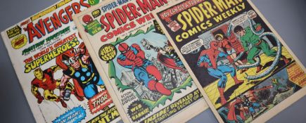 A collection of comics, including Spiderman, Nos 1 - 47 (Feb 17 1973 to Jan 5 1975, No. 2 with