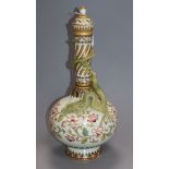 A Minton dragon mounted vase and cover height 39cm