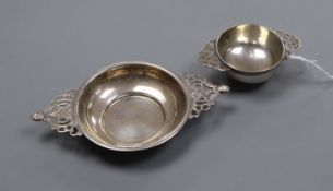 Two late Victorian Scottish silver quaichs, Hamilton & Inches, Edinburgh, 1897 & 1898, largest 13.