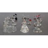 Three Disney Showcase crystal figurines (Steamboat Willie, Just for You, Gee, You're the Sweetest)