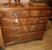 A Regency mahogany chest, fitted three long drawers W.106cm