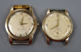 A gentleman's mid 20th century steel and gold plated Omega Seamaster automatic wrist watch and a