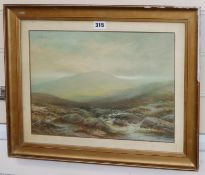 Rubens Southey, watercolour, Moorland scene, signed, 27 x 38cm