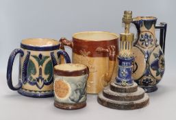 A small group of Bailey Fulham stoneware and Doulton