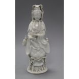 A 19th century Chinese porcelain figure of a Guanyin height 22cm