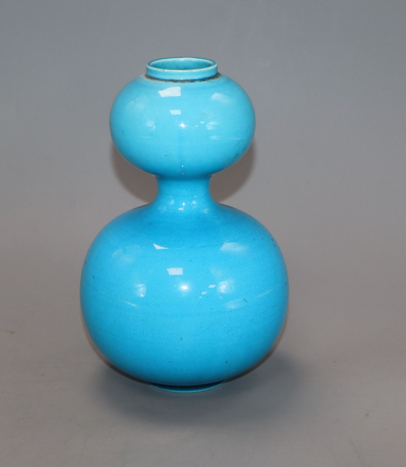 A Burmantofts turquoise double gourd vase height 16.5cm