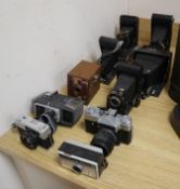 Ten assorted vintage cameras