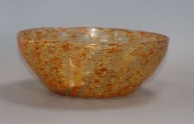 A Vasart orange glass bowl, signed diameter 21.5cm