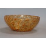 A Vasart orange glass bowl, signed diameter 21.5cm