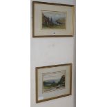 Charles Reginald Aston, two watercolours, Tintagel and River landscape, 14 x 24cm and 17 x 24cm