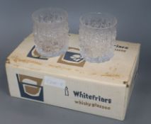 Six boxed Whitefriars whisky glasses