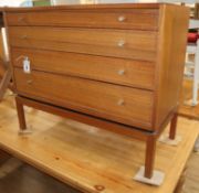 A Contessa teak chest of four drawers W.89cm