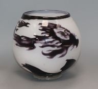 A modern glass bowl, by Gill Mannings Cox height 19.5cm