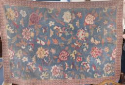 An Italian chain stitch floral rug / hanging