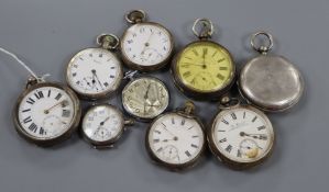 Five assorted silver pocket watch including Dent & Sons, three white metal pocket watches, one other