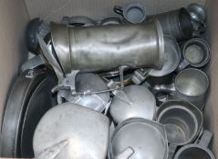 A collection of pewter lidded steins, mugs and measures (25)