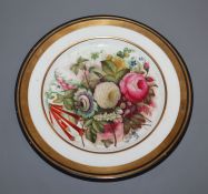 A rare documentary English porcelain apprentice plate inscribed 'August 23 / 44 John Griffiths 5th
