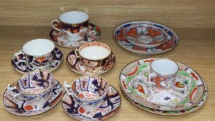 A collection of early 19th century English Imari pattern teawares