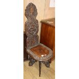 A Burmese hardwood side chair