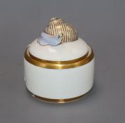 A Lorenz Hutschenreuther porcelain box and cover with snail finial height 9cm