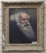 R. Lanzi, oil on canvas, Portrait of a bearded man, signed, 49 x 39cm