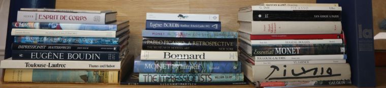 A quantity of reference books including Picasso, Monart, The Impressionists, etc