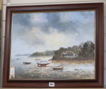 Richard Blowey (b. 1947), 'Helford River', signed, oil on canvas