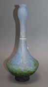 A Daum cameo glass vase with forget-me-nots (damaged) height 27cm