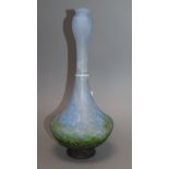 A Daum cameo glass vase with forget-me-nots (damaged) height 27cm