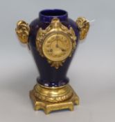 A Sevres style ormolu mounted clock height 33cm