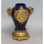 A Sevres style ormolu mounted clock height 33cm