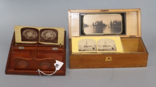 A stereoscopic viewer and slides