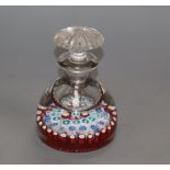 A Perthshire glass multi cane paperweight scent bottle height 12cm