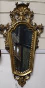 A 19th century giltwood cartouche wall mirror H.70cm