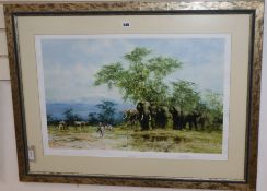 David Shepherd (1931-2017), limited edition signed print, 'Amboseli', No. 199/350