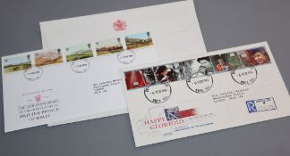 Two Royal commemorative first day covers with Buckingham Palace postal mark
