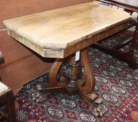 A William IV rosewood folding card table W.92cm
