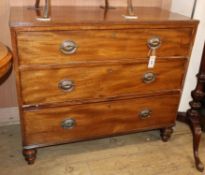 A Regency mahogany chest, fitted three long drawers W.100cm