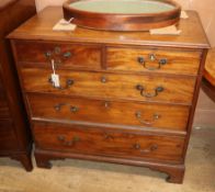 A George III mahogany five drawer chest W.89cm